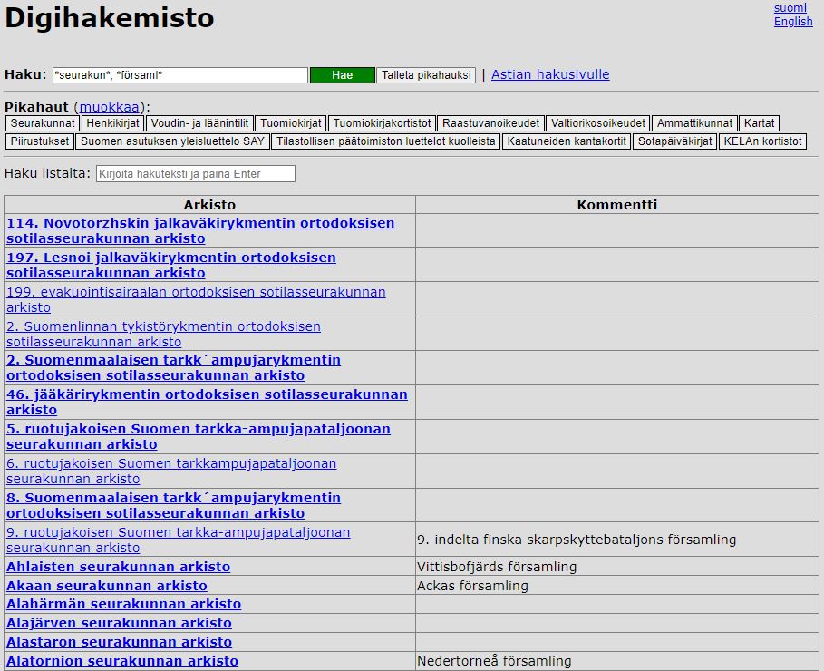 Digihakemisto auttaa Kansallisarkiston tietojen löytämisessä